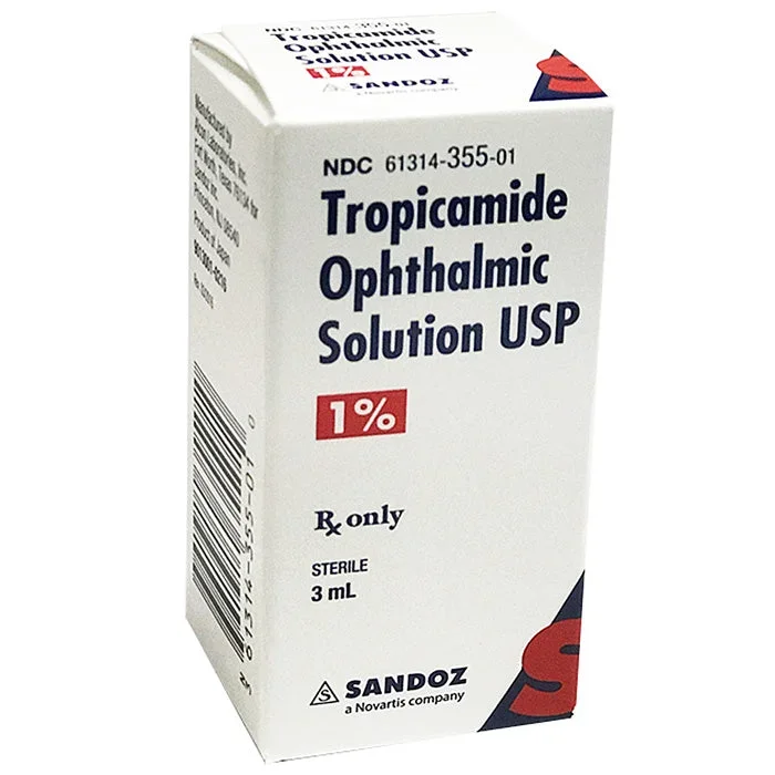Tropicamide Ophthalmic Solution 1% Eye Drops 3 mL by Sandoz