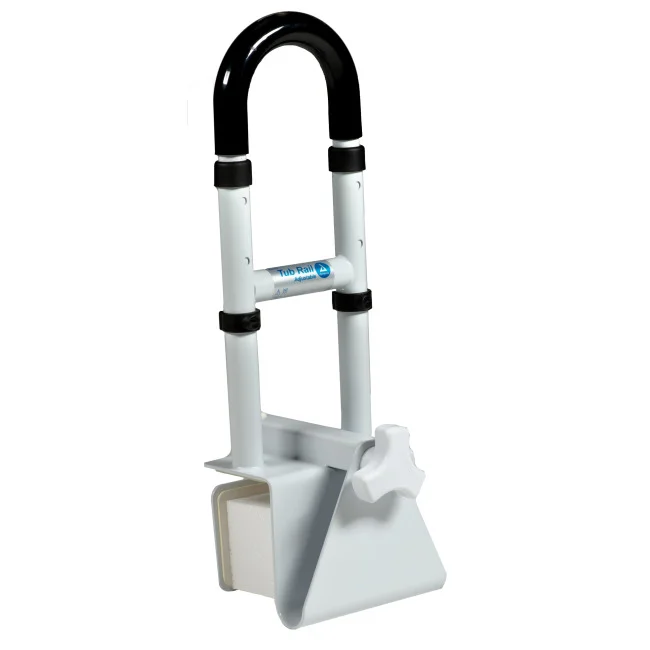 Tub Rail: Adjustable Height Clamp-On, White, 1pc/box,6box/cs