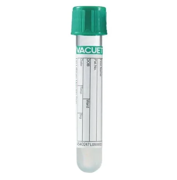 Tube Venous Blood Collection Vacuette 3mL 13x75mm Plstc Lthm Hep Grn/Ylw