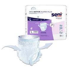 TZMO Seni Active Super Plus Unisex Adult Absorbent Underwear, Pull On with Tear Away Seams, Large, Disposable, Heavy Absorbency, 32 EA/CS - Image 4