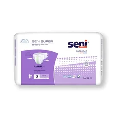 TZMO Seni Super Unisex Adult Incontinence Brief, Small, Disposable, Heavy Absorbency, 75 EA/CS