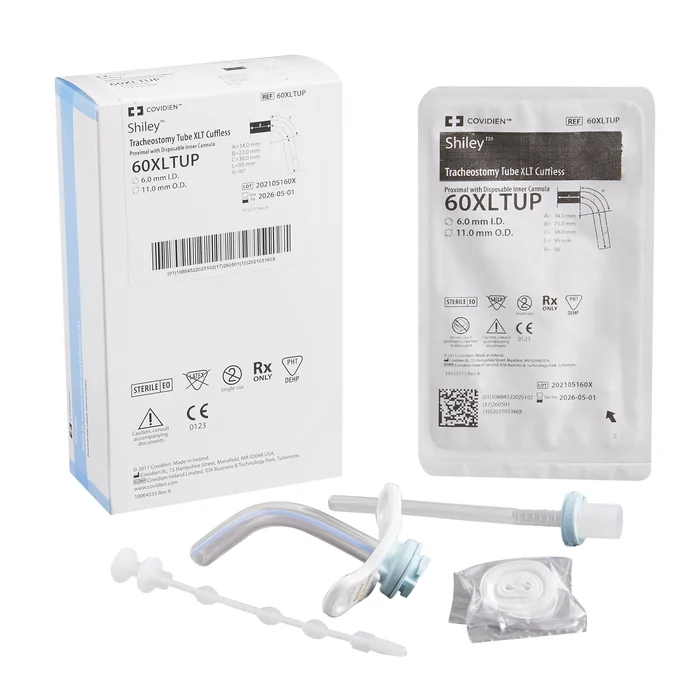 Uncuffed Tracheostomy Tube Shiley XLT Disposable IC Size 6.0 Adult, 60XLTUP, EA/1