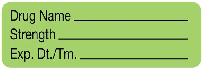 United Ad Label Anesthesia Label, Blank
