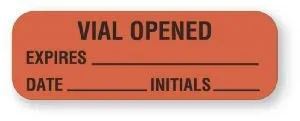 United Ad Label Pre-Printed Label Communication Fill In Vial Opened Expires Date Initials Fluorescent Red 1/2 X 1-1/2 Inch – ULFP294