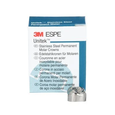 Unitek SS Crowns Sz 4 1st Perm Lwr Left Molar Adult 5/Bx