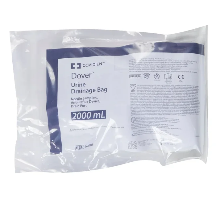Urinary Drain Bag Dover™ Anti-Reflux Valve NonSterile 2,000 mL Vinyl