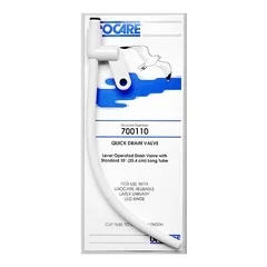 Urocare Products Long DrainTube Urocare Quick Drain Valve Standard, 0.25 I.D. x 10 Long”, White rubber and Plastic, NonSterile, 12 EA/CS