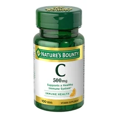 US Nutrition Vitamin C Supplement Nature’s Bounty® 500 mg Strength Tablet 100 per Bottle