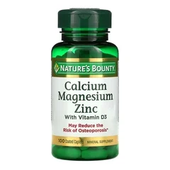 US Nutrition Vitamin Supplement Nature’s Bounty® Calcium / Mag / Zinc Capsule 100 per Bottle