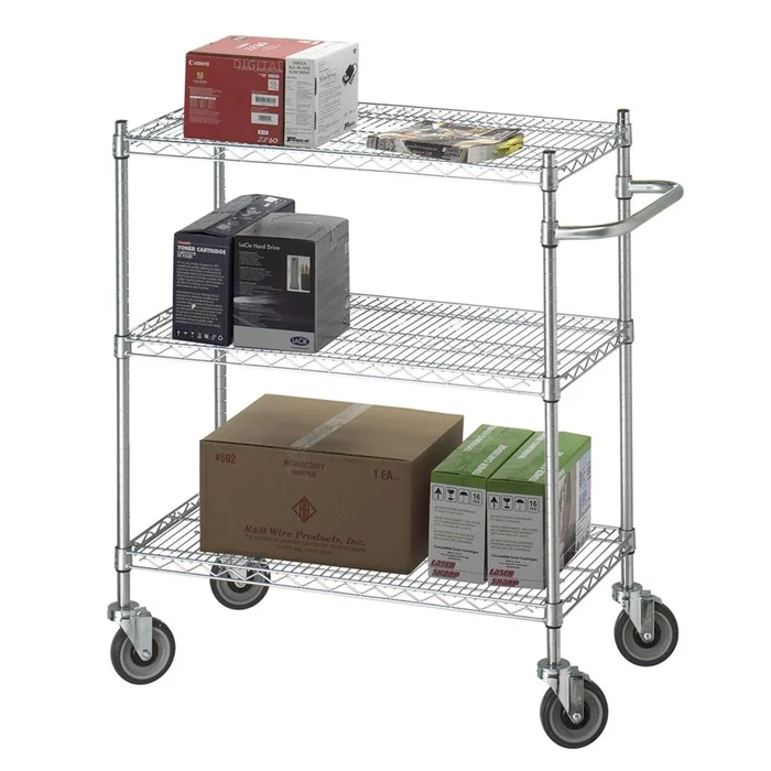 Utility Cart Utility Cart with Solid Bottom, 48″W x 42″H x 24″D – 934912