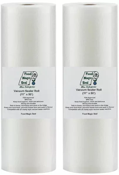 Vacuum Sealer Bags 2-11″x50′ Rolls Food Magic Seal! Great $$ saver!
