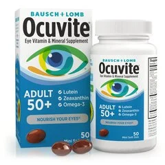 Valeant Pharmaceuticals Ocuvite® Adult 50+ Multivitamin Supplement, Ascorbic Acid/Vitamin E, 30 IU – 150 mg Strength, Softgel, 50 per Bottle