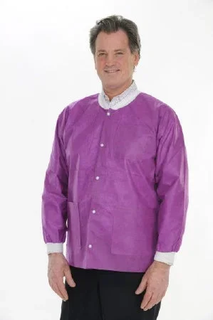 Valumax International Unisex Lab Jacket Violet Purple Long Sleeves Hip Length – 10 Per Pack