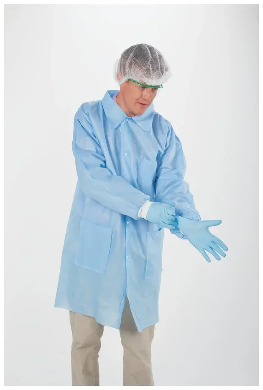 Valumax International ValuMax Easy Breathe Lab Coat Medical Blue Small Long Sleeves Knee Length – 3560MBS