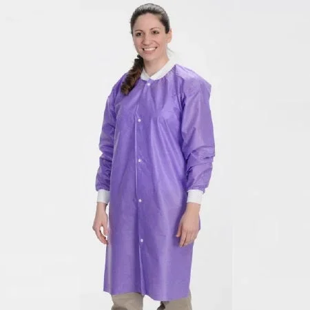 Valumax International ValuMax Easy Breathe Lab Coat Purple X-Large Long Sleeves Knee Length – 3560PPXL