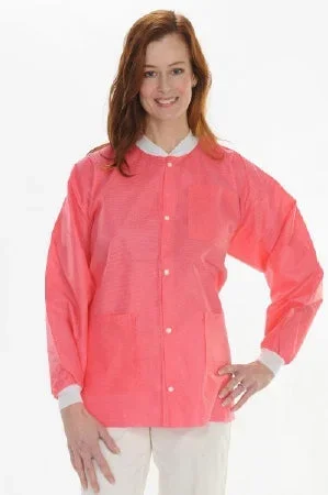 Valumax International ValuMax Extra-Safe Lab Jacket Coral Pink Small Long Sleeves Hip Length – 3630CPS