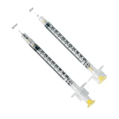 VanishPoint 29 gauge x 5/16 inch Retractable Insulin Syringe with Needle 1 mL, Regular Wall, 100/Box