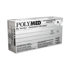 Ventyv Exam Glove Polymed x-Large NonSterile Latex Standard Cuff Length Fully Textured Ivory Not Chemo Approved, 900 EA/CS