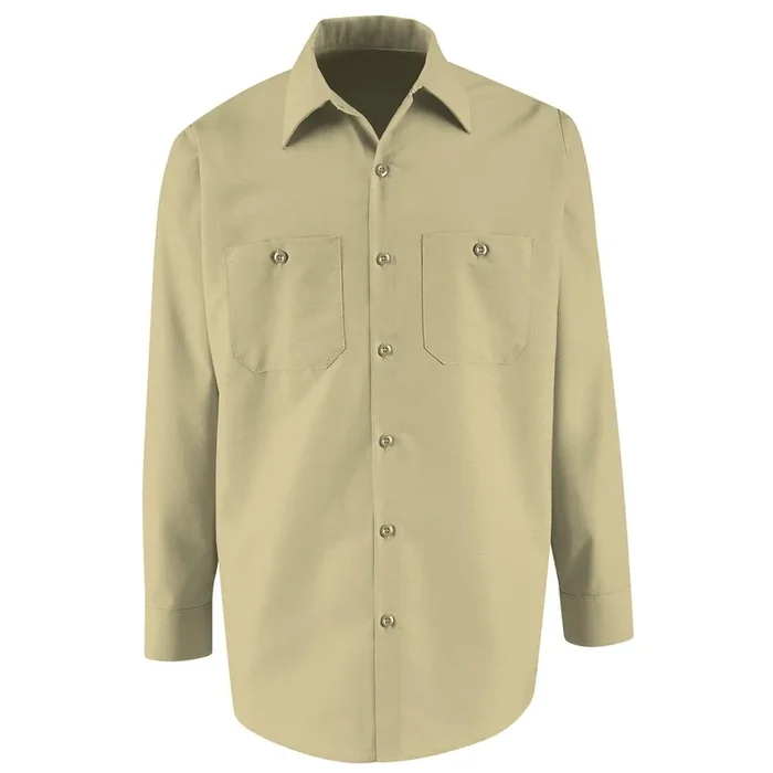 Vf Workwear Long Sleeve Industrial Solid Work Shirts – Light Tan