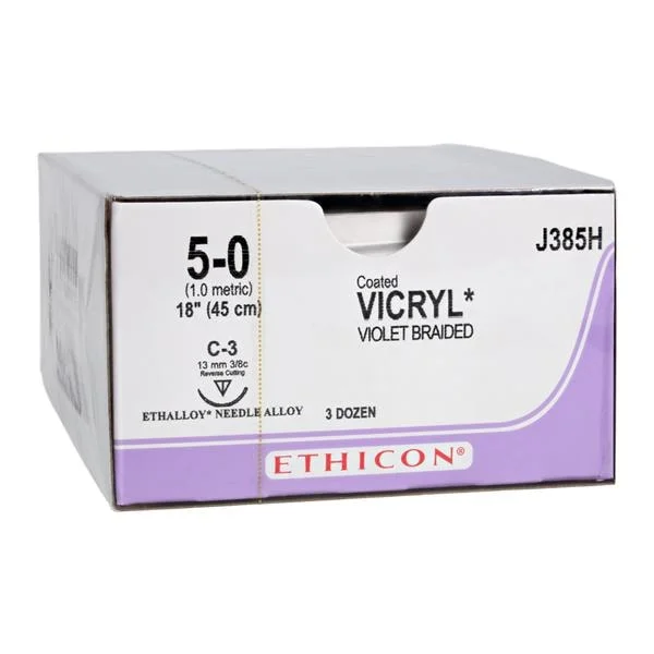 Vicryl Suture 5-0 18″ Polyglactin 910 Braid C-3 Violet 36/Bx