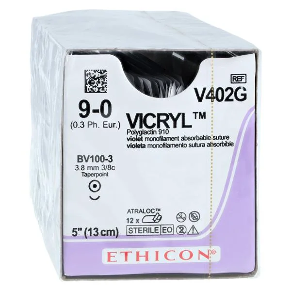 Vicryl Suture 9-0 5″ Polyglactin 910 Braid BV100-3 Violet 12/Bx