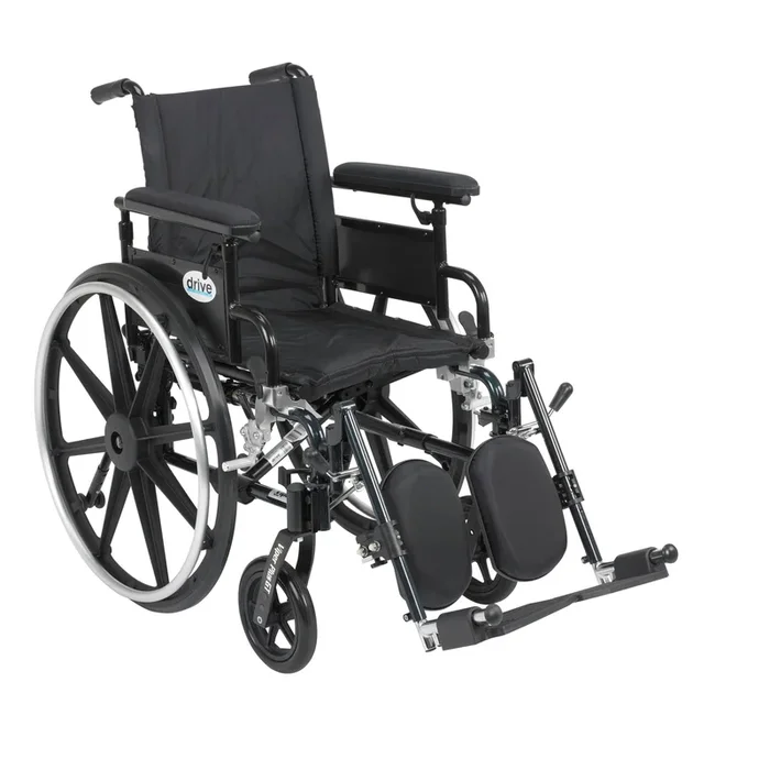 Viper Plus GT Wheelchair with Flip Back Removable Adjustable Full Arms, Elevating Leg Rests, 16″ Seat