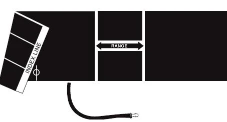W. A. Baum Cuff and Single Tube Bag with 1 Threaded Adapter, Large Arm, Scarlet, Latex Free