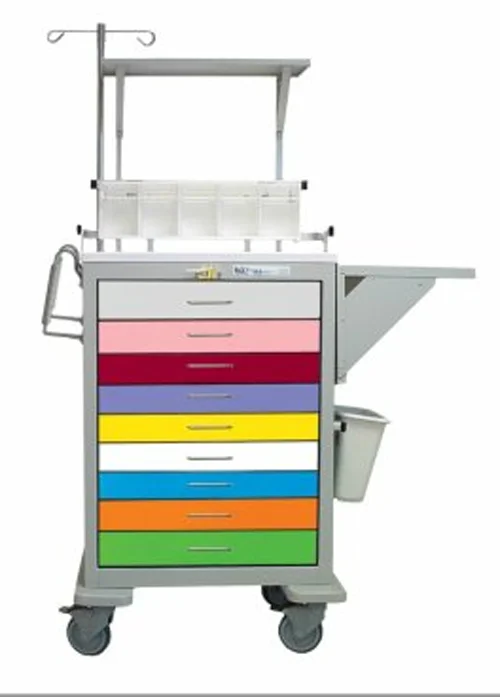 Waterloo Pediatric Code Cart Emergency Medical Cart, Multicolored Drawers | UTGLU-9PEDS
