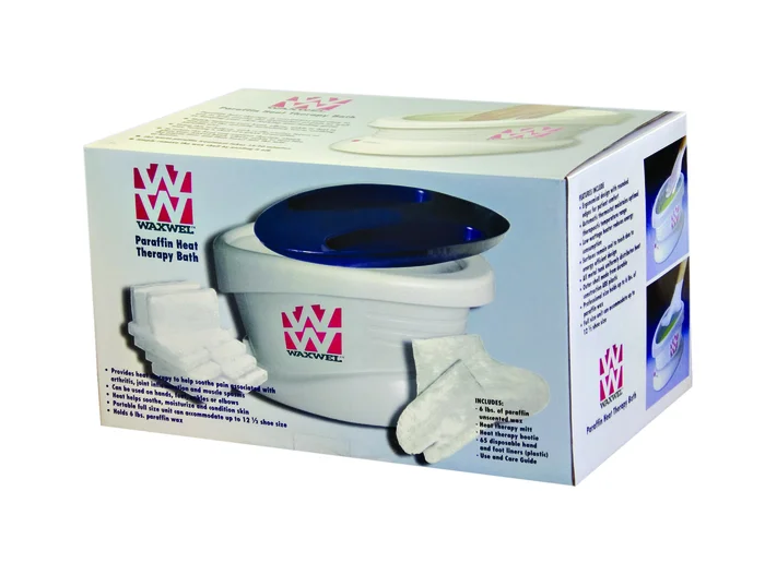 WaxWel Paraffin Bath – Standard Unit Includes: 100 Liners, 1 Mitt, 1 Bootie and 6 lb Wintergreen