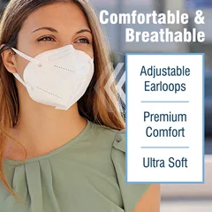 WeCare Disposable KN95 Face Masks, (60 Individually Wrapped) – White - Image 3