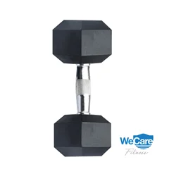 WeCare Rubber-Coated 25 lbs. Dumbbells (Set of Two) – Black - Image 2