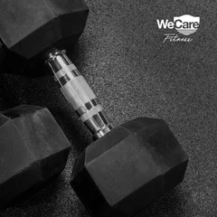 WeCare Rubber-Coated 25 lbs. Dumbbells (Set of Two) – Black - Image 4