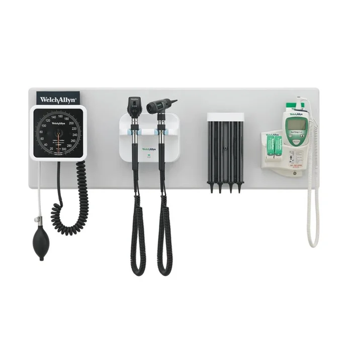 Welch Allyn 777 Integrated Wall Diagnostic System WelchAllyn 777 Integrated Wall Diag. System w/Panoptic Ophthalmoscope & Thermometer – 937842