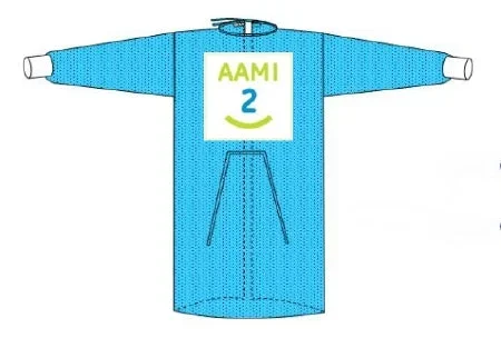 Welmed Protective Procedure Gown X-Large Unisex AAMI Level 2 NonSterile Blue – 9100-210XL