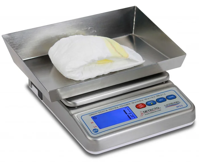 Wet Diaper Scale, Mariner Waterproof IP67, 12-lb capacity, 7.5″ X 9.75″