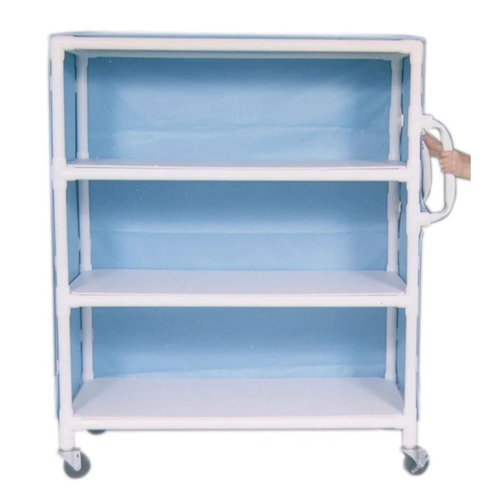 Wide MRI Cart, 3 Shelves MRI Cart, Mesh Fabric Cover, Mauve – 935481/MAUVE/MESH