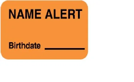 Wilmer Barkley Pre-Printed Label Advisory Label Name Alert Fluorescent Red 7/8 X 1-1/2 Inch – W-CNA1