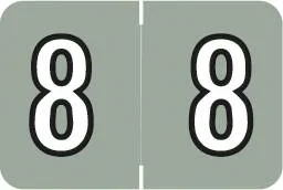 Wilmer Barkley Pre-Printed Label Chart Tab 8 | 8 Gray 1-1/2 X 1 Inch – W-3500-8