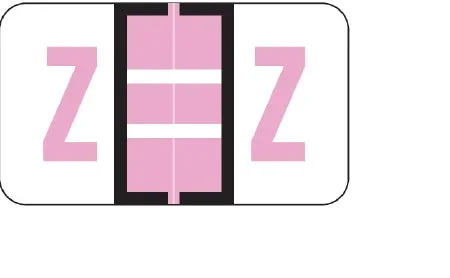 Wilmer Barkley Pre-Printed Label Chart Tab Z | Z Black / Lavender / White 15/16 X 1-5/8 Inch – W-5138-Z