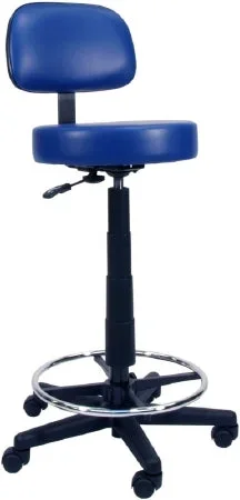 Winco Lab Stool Backrest Gas Lift, Fingertip Adjustment 5 2 Inch Dual Wheel Casters Royal Blue – 4380-02
