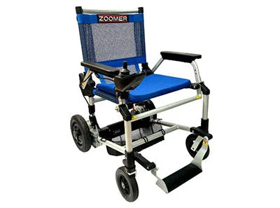 Zoomer Folding Power Chair, One-Handed Control, Blue, FDA Listed – 43-3357
